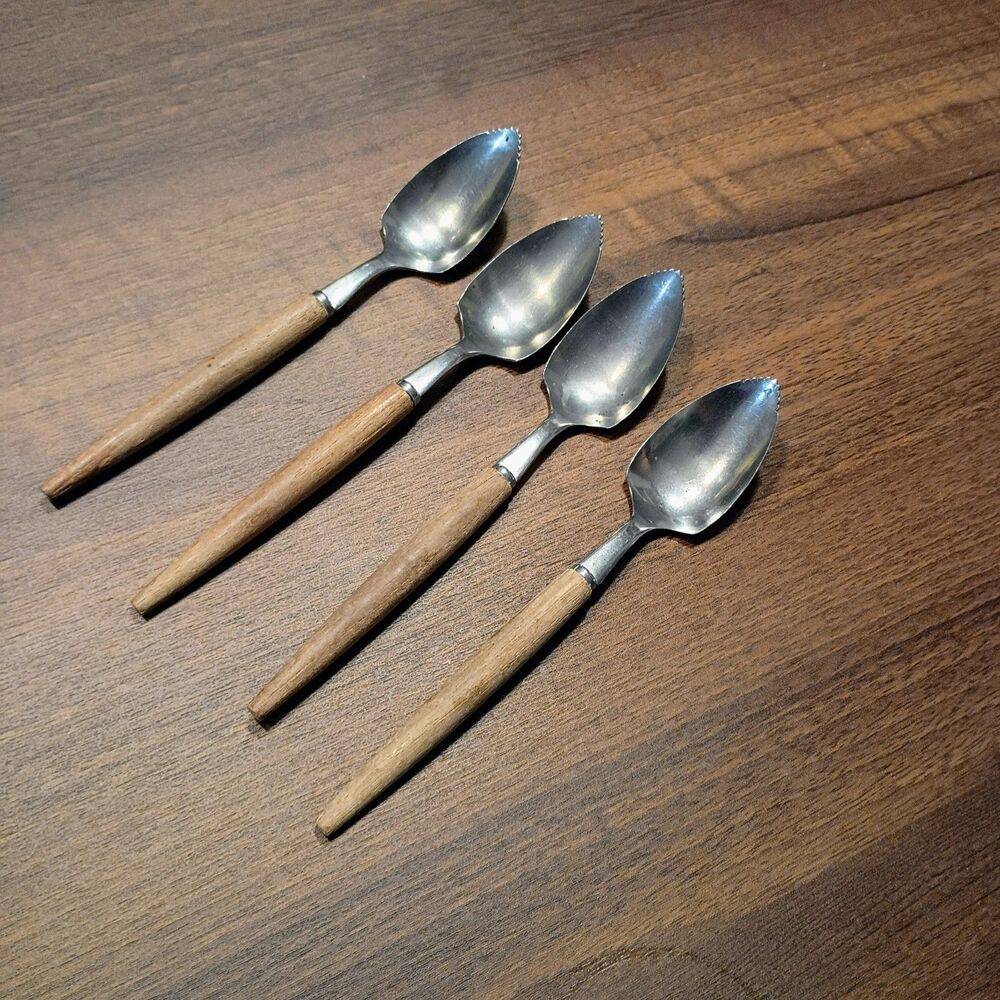 Vintage wood handle grapefruit spoons